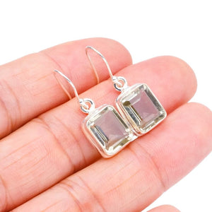 StarGems  Natural Green Amethyst Handmade 925 Sterling Silver Earrings 1.25" F5826