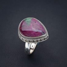 StarGems  Natural Ruby Zoisite Handmade 925 Sterling Silver Ring 9 F1616