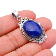 StarGems  Natural Lapis Lazuli Handmade 925 Sterling Silver Pendant 1.5" F5413