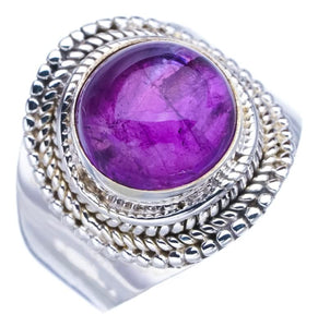 StarGems® Natural Amethyst Handmade 925 Sterling Silver Ring 7 F2848