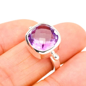 StarGems  Natural Amethyst Handmade 925 Sterling Silver Ring 6.75 E9284