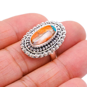 StarGems® Natural Copper Chalcedony Handmade 925 Sterling Silver Ring 6.75 F1188