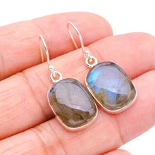 StarGems  Natural Labradorite Handmade 925 Sterling Silver Earrings 1.25" F5773