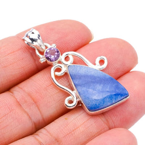 StarGems® Natural Sodalite AmethystHandmade 925 Sterling Silver Pendant 1.75" F3606