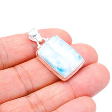 StarGems  Natural Larimar Handmade 925 Sterling Silver Pendant 1.25" F3485