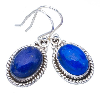 StarGems  Natural Lapis Lazuli Handmade 925 Sterling Silver Earrings 1.25