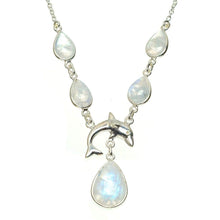 StarGems  Natural Rainbow Moonstone Handmade Unique 925 Sterling Silver Necklace 16.25+1.25" A3153