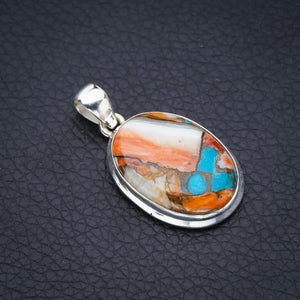 StarGems® Natural Copper Chalcedony Handmade 925 Sterling Silver Pendant 1.5" F3712