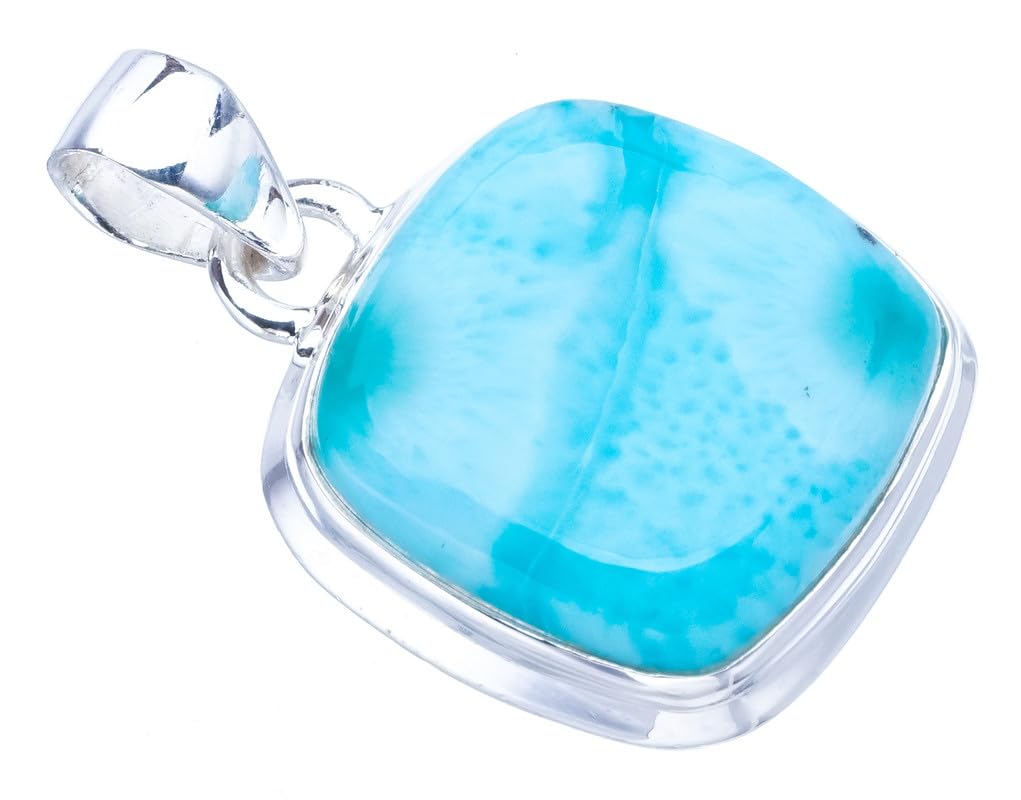 StarGems  Natural Larimar Handmade 925 Sterling Silver Pendant 1