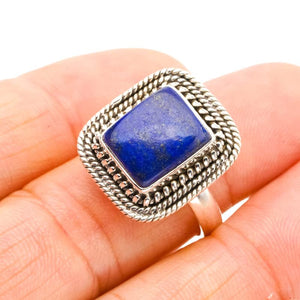 StarGems  Natural Lapis Lazuli Handmade 925 Sterling Silver Ring 9.25 F0023