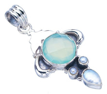 StarGems® Natural Chalcedony River Pearl Horns Handmade 925 Sterling Silver Pendant 1.75" F3975