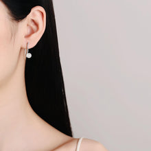 StarGems® 7mm Pearl Waves 0.14cttw Moissanite 925 Silver Platinum Plated Dangle Earrings EX111