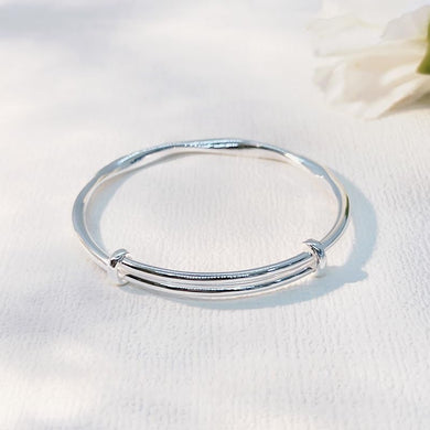 StarGems® Adjustable Carved 'love' Handmade 999 Sterling Silver Bangle Bracelet For Women Cb0169