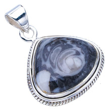 StarGems  Natural Pinolith Jasper Handmade 925 Sterling Silver Pendant 1.25" F4540