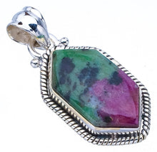 StarGems  Natural Ruby Zoisite Handmade 925 Sterling Silver Pendant 1.5" F4657