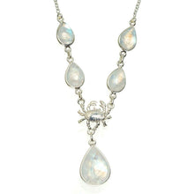 StarGems  Natural Rainbow Moonstone Handmade Unique 925 Sterling Silver Necklace 16.25+1.25" A3176