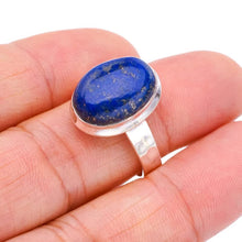 StarGems  Natural Lapis Lazuli Hammered Handmade 925 Sterling Silver Ring 9 F1841