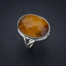 StarGems  Natural Tigers Eye Handmade 925 Sterling Silver Ring 9 F1888