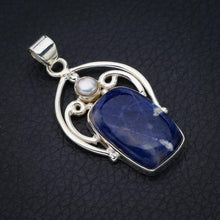 StarGems® Natural Sodalite River PearlHandmade 925 Sterling Silver Pendant 1.75" F4996