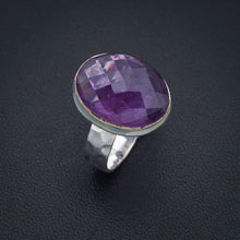 StarGems® Natural Amethyst Hammered Handmade 925 Sterling Silver Ring 7 F2873