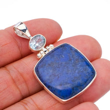 StarGems  Natural Sodalite Blue TopazHandmade 925 Sterling Silver Pendant 1.75" F4985