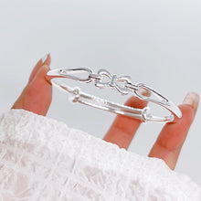 StarGems® Adjustable Bowknot Handmade 999 Sterling Silver Bangle Bracelet For Women Cb0177