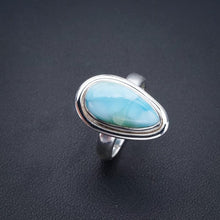 StarGems® Natural Larimar Handmade 925 Sterling Silver Ring 6 F0292