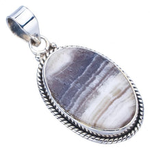 StarGems  Natural Zebra Calcite Handmade 925 Sterling Silver Pendant 1.5" F4562