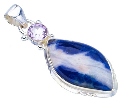 StarGems® Natural Sodalite Amethyst Handmade 925 Sterling Silver Pendant 1.75