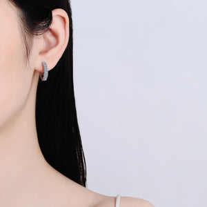 StarGems® 1.92cttw Moissanite 925 Silver Platinum Plated Cuff Earrings EX082