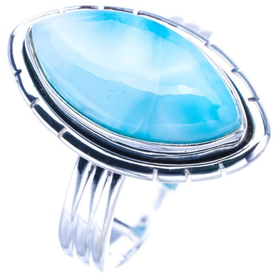 StarGems  Natural Larimar Handmade 925 Sterling Silver Ring 9 F0204