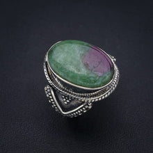 StarGems  Natural Ruby Zoisite Handmade 925 Sterling Silver Ring 8 F1602