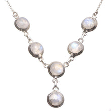 StarGems® Natural Rainbow Moonstone Handmade Vintage 925 Sterling Silver Y Necklace 19.25" T8730