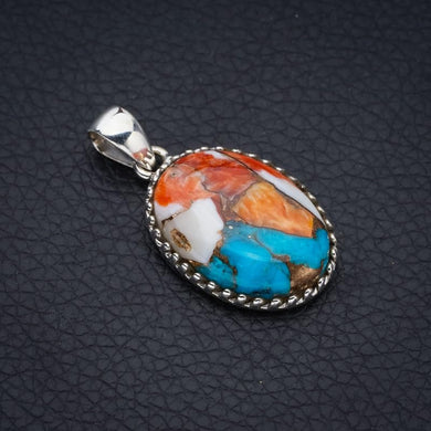 StarGems  Natural Copper Chalcedony Handmade 925 Sterling Silver Pendant 1.5