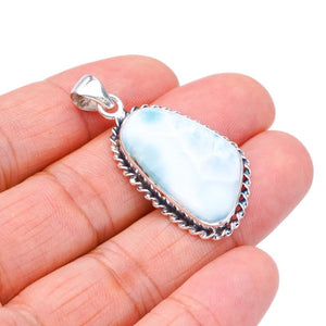 StarGems  Natural Larimar Handmade 925 Sterling Silver Pendant 1.75" F3447