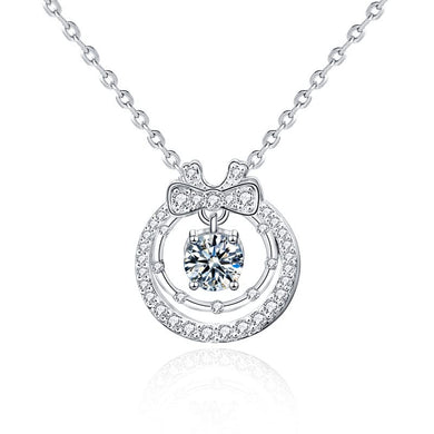 StarGems® 0.5ct Moissanite 925 Silver Platinum Plated Double-Layer Zirconia Necklace B4604