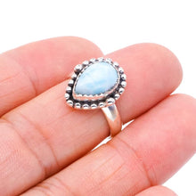 StarGems  Natural Larimar Handmade 925 Sterling Silver Ring 6 F0840