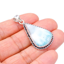 StarGems® Natural Larimar Handmade 925 Sterling Silver Pendant 1.75" F3361