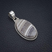 StarGems  Natural Zebra Calcite Handmade 925 Sterling Silver Pendant 1.5" F4556