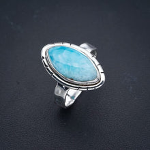 StarGems  Natural Larimar Handmade 925 Sterling Silver Ring 9 F0814