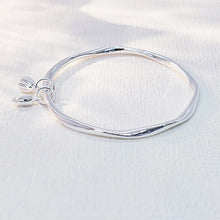 StarGems® Fixed Seedpod and Lotus Seed Handmade 999 Sterling Silver Bangle Bracelet For Women Cb0259