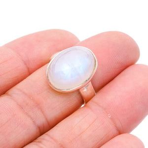 StarGems® Natural Moonstone Handmade 925 Sterling Silver Ring 4.75 F0742