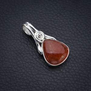 StarGems  Natural Sunstone Handmade 925 Sterling Silver Pendant 1.25" F4174