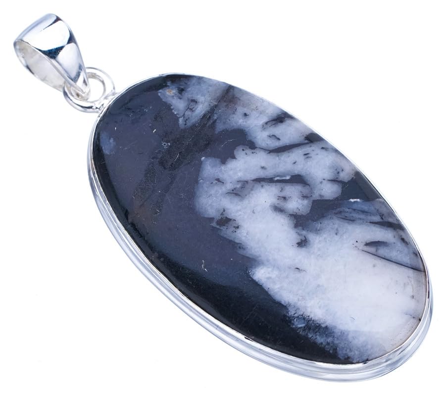 StarGems® Natural Pinolith Jasper Handmade 925 Sterling Silver Pendant 2