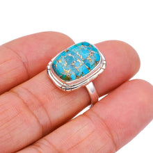 StarGems  Natural Copper Turquoise Handmade 925 Sterling Silver Ring 6.75 F2233