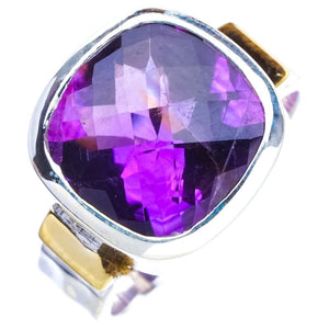 StarGems  Natural Amethyst Handmade 925 Sterling Silver Ring 6.5 E9220