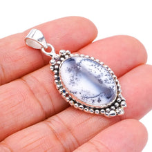 StarGems  Natural Dendritic Opal Handmade 925 Sterling Silver Pendant 1.75" F3807