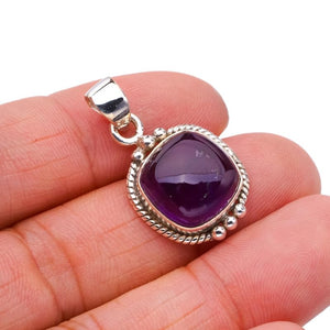 StarGems  Natural Amethyst Handmade 925 Sterling Silver Pendant 1.25" F5349