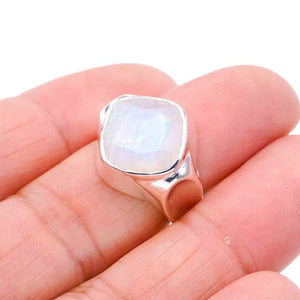 StarGems  Natural Moonstone Handmade 925 Sterling Silver Ring 6.5 F0723