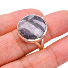 StarGems  Natural Septarian Geode Handmade 925 Sterling Silver Ring 9.25 F3046